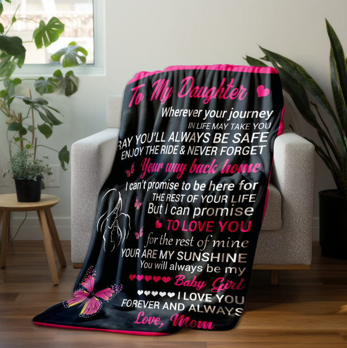 To My Daughter | Velveteen Plush Blanket