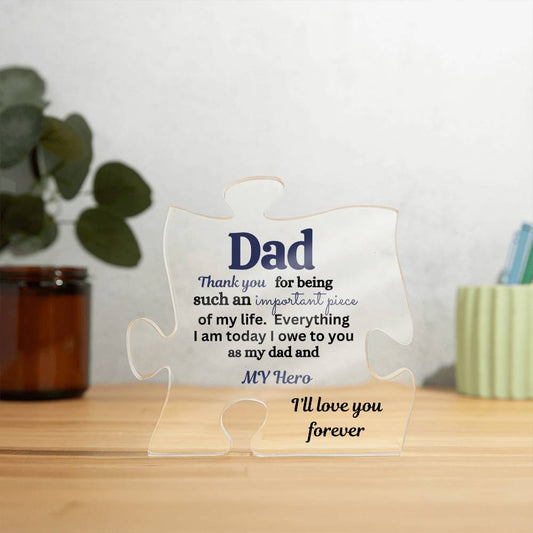 Dad acrylic puzzle plaque