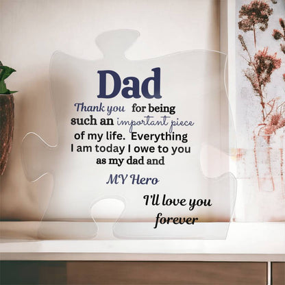 Dad acrylic puzzle plaque