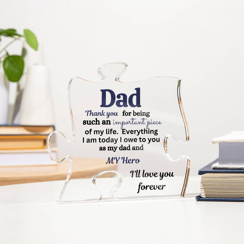 Dad acrylic puzzle plaque